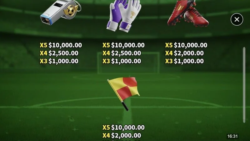Soccer Joker – išmokėjimų lentelė, antras puslapis